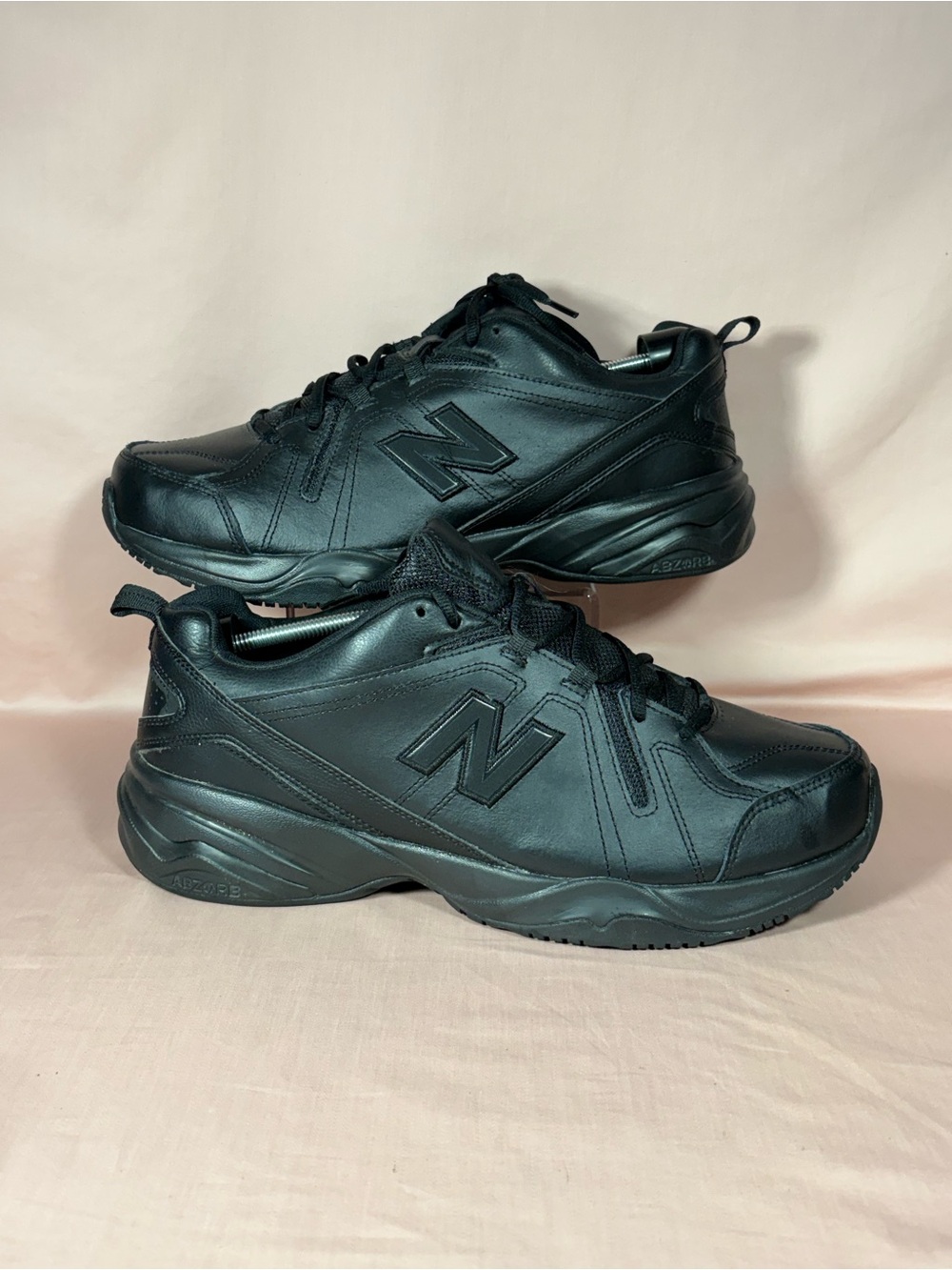 New Balance 608 V4 Men's Black Leather Sneakers MX608V4B Size 14 4E X-Wide